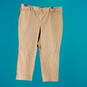 Land's End Khaki Tan, Mid Rise, Slim Leg Capri, Petite 16 (16P)